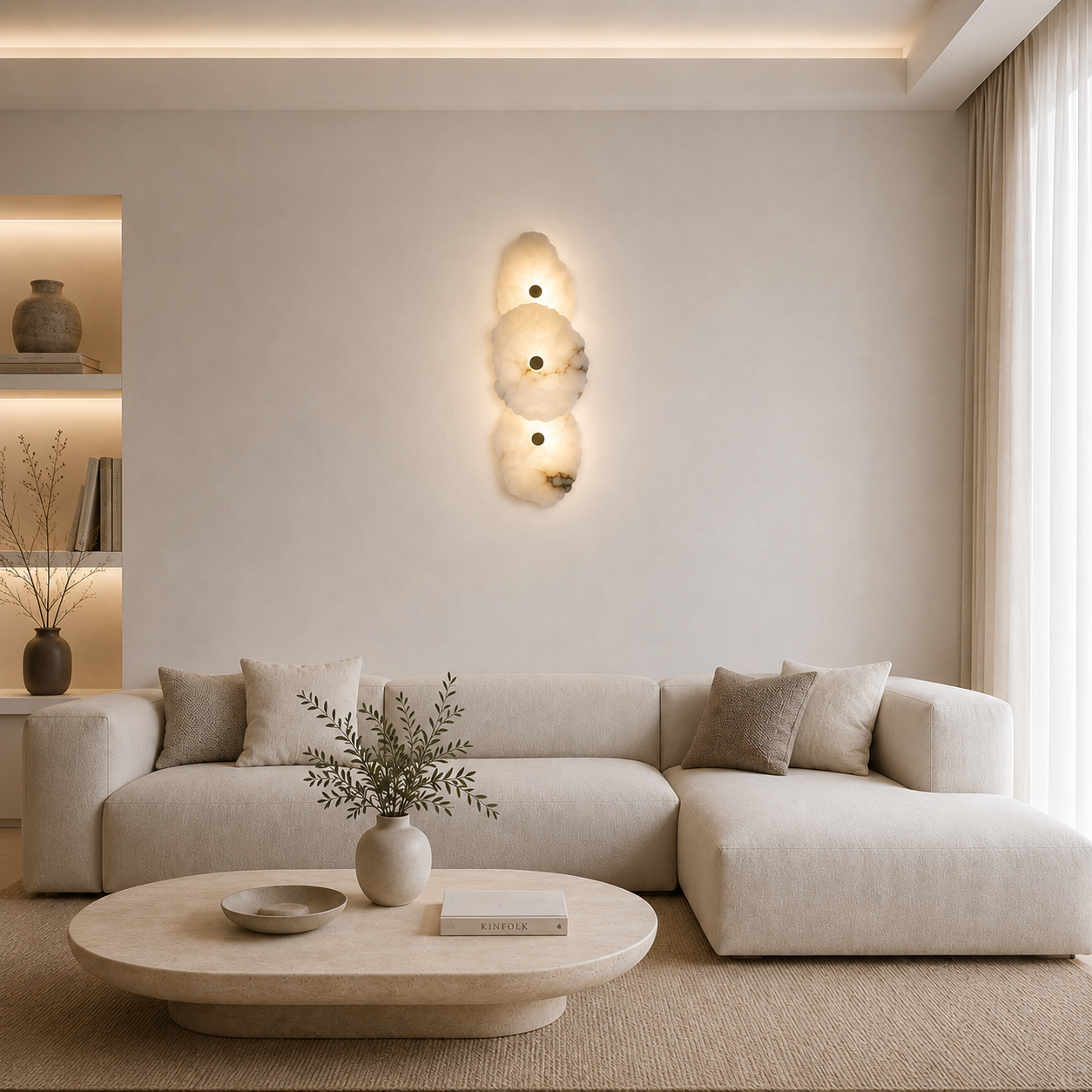 Casa Lumière Organische Marmeren Wandlamp - Design Lamp Zachte Sfeerverlichting