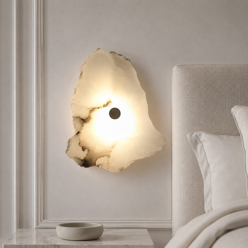 Casa Lumière Organische Marmeren Wandlamp - Design Lamp Zachte Sfeerverlichting