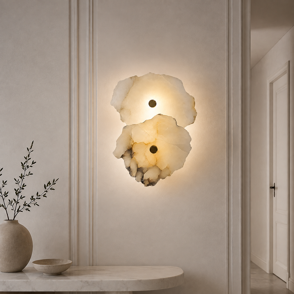 Casa Lumière Organische Marmeren Wandlamp - Design Lamp Zachte Sfeerverlichting