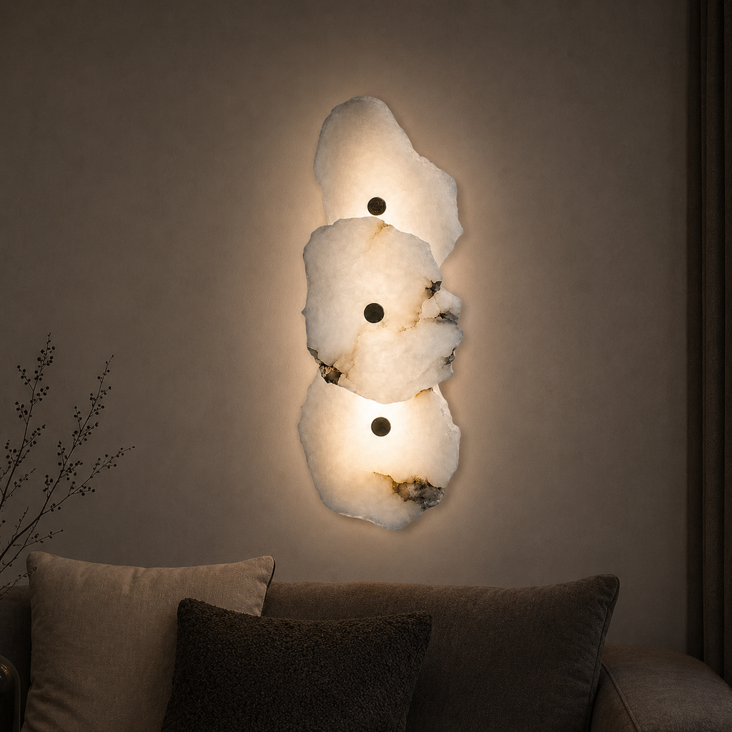 Casa Lumière Organische Marmeren Wandlamp - Design Lamp Zachte Sfeerverlichting