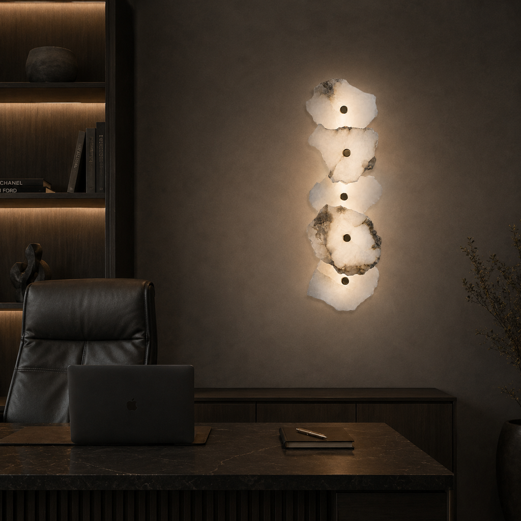 Casa Lumière Organische Marmeren Wandlamp - Design Lamp Zachte Sfeerverlichting