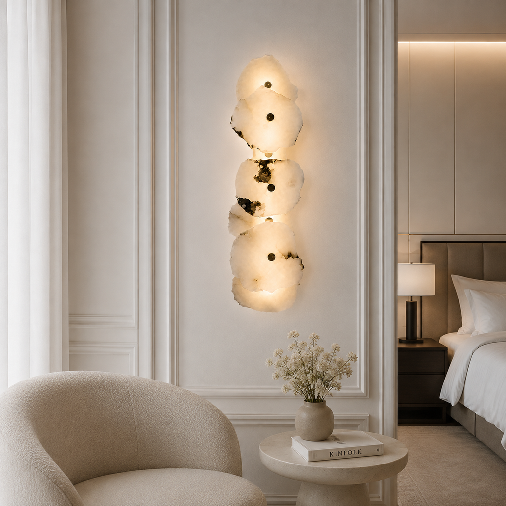 Casa Lumière Organische Marmeren Wandlamp - Design Lamp Zachte Sfeerverlichting