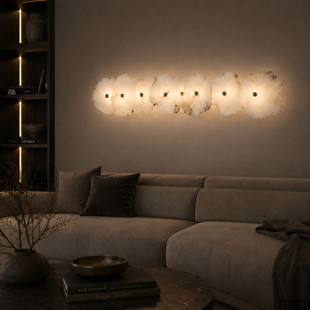 Casa Lumière Organische Marmeren Wandlamp - Design Lamp Zachte Sfeerverlichting