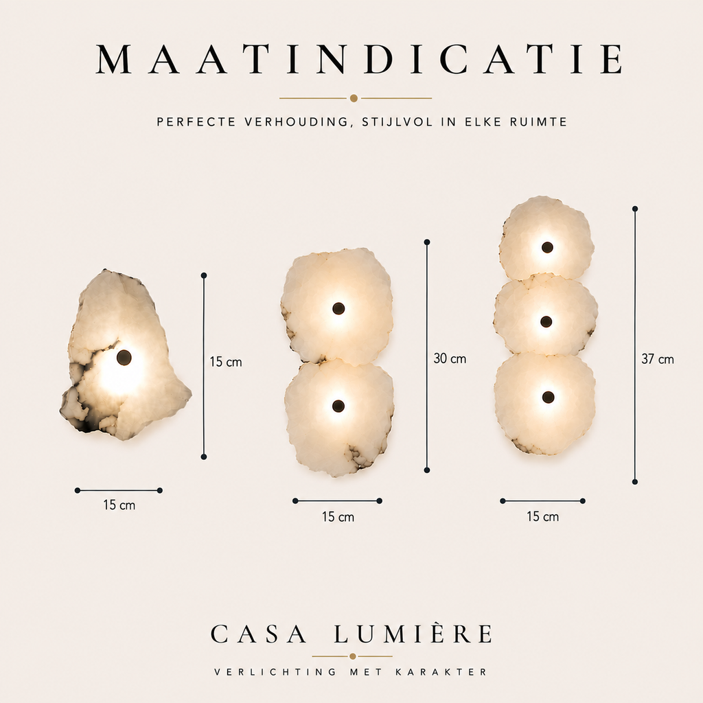 Casa Lumière Organische Marmeren Wandlamp - Design Lamp Zachte Sfeerverlichting