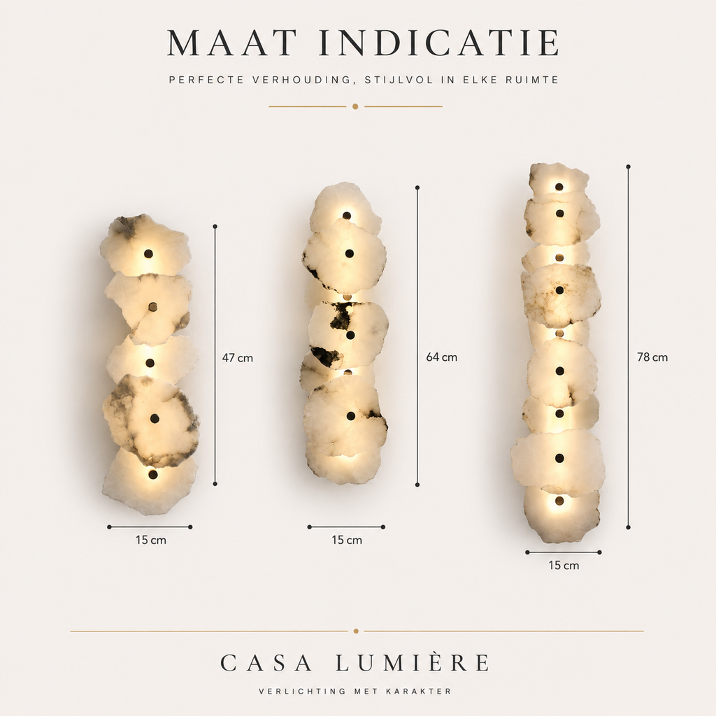 Casa Lumière Organische Marmeren Wandlamp - Design Lamp Zachte Sfeerverlichting