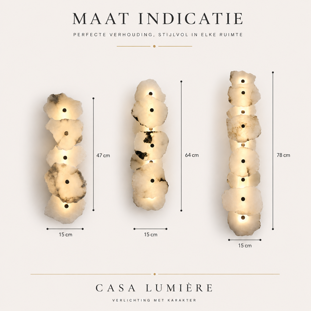 Casa Lumière Organische Marmeren Wandlamp - Design Lamp Zachte Sfeerverlichting