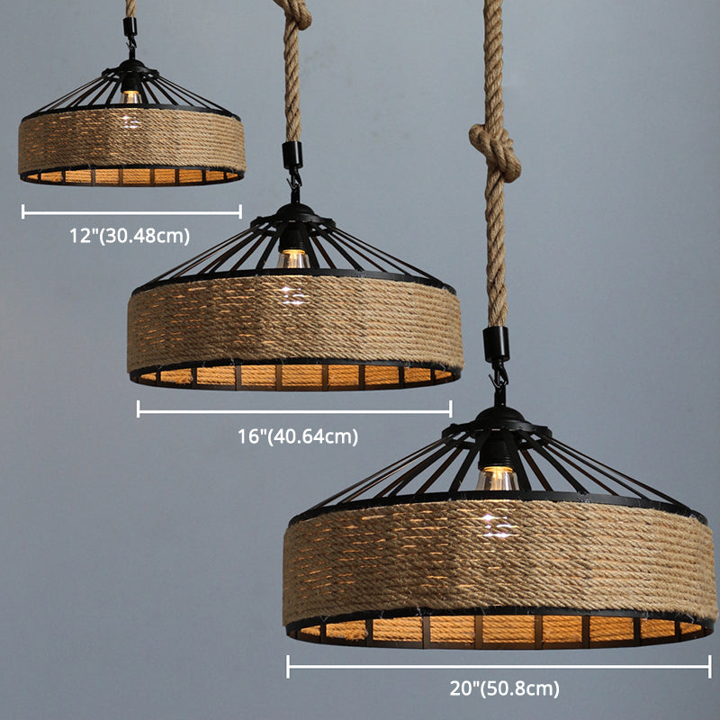 Casa Lumière Classic Hemp Rope Hanglamp - Rustiek IJzer
