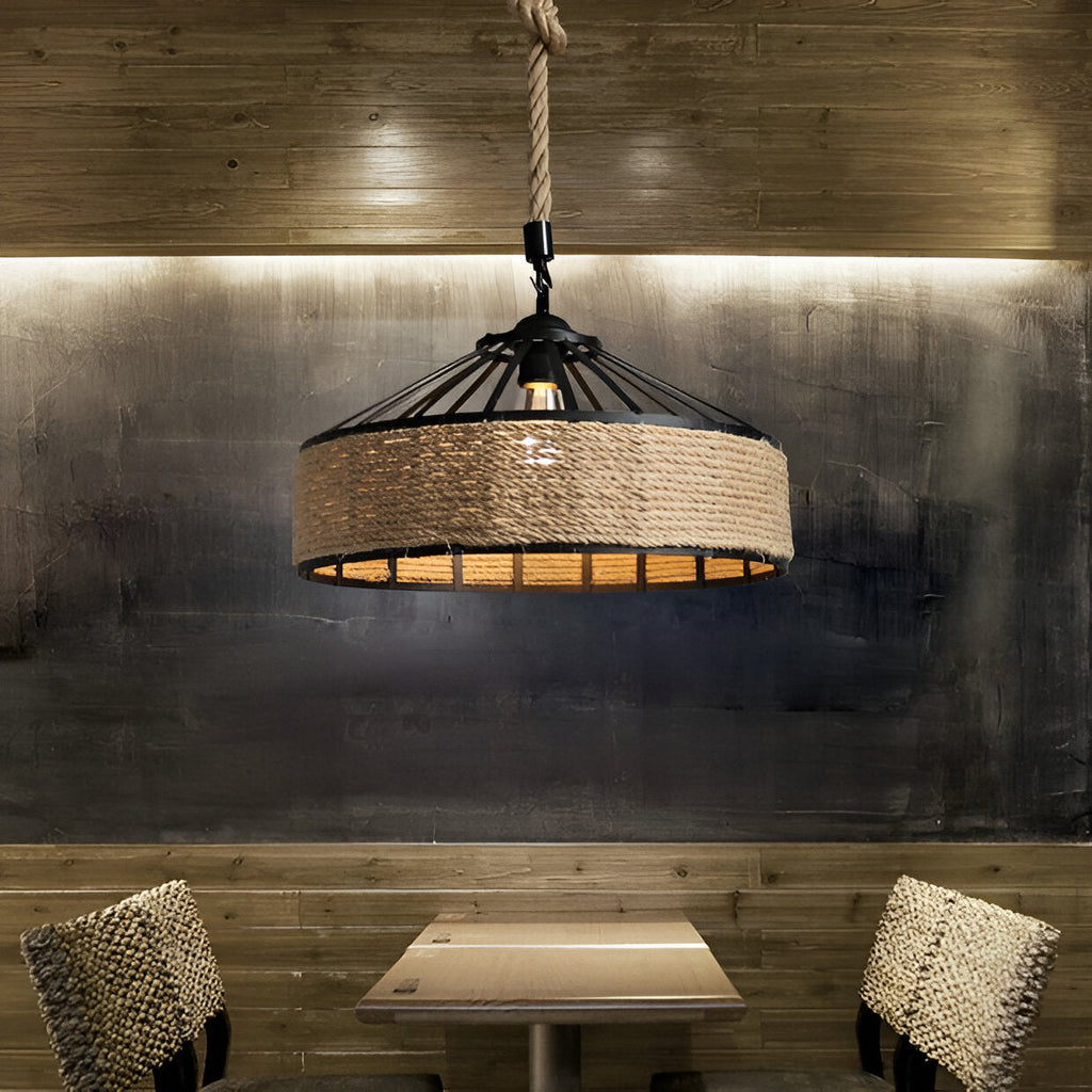 Casa Lumière Classic Hemp Rope Hanglamp - Rustiek IJzer