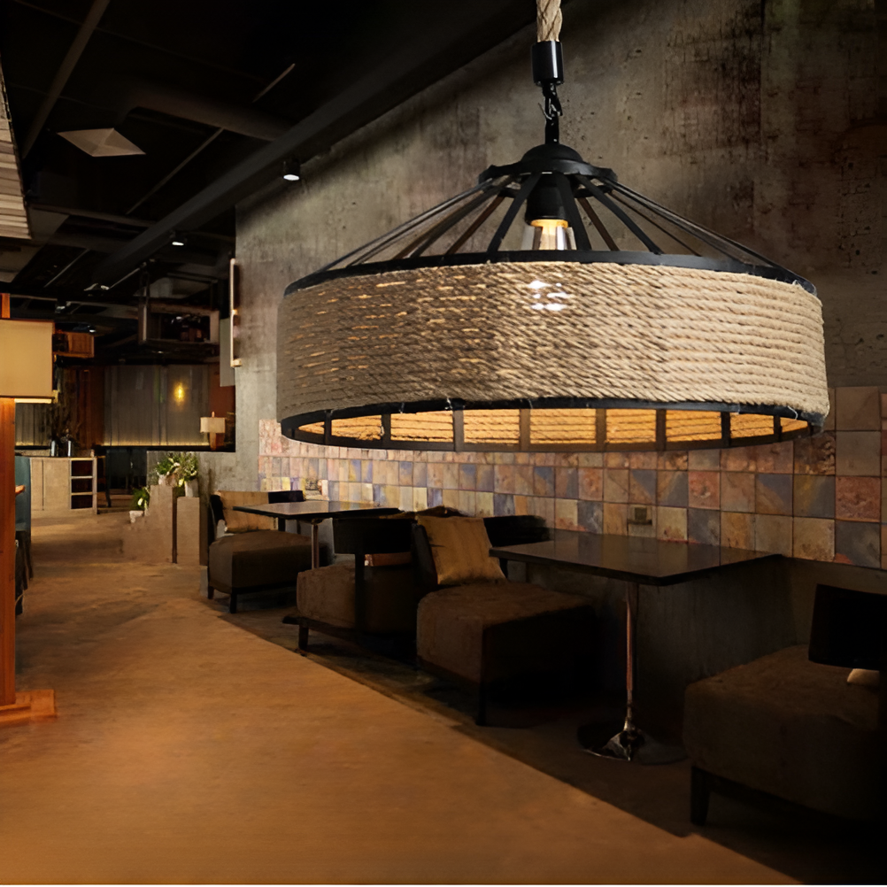 Casa Lumière Classic Hemp Rope Hanglamp - Rustiek IJzer