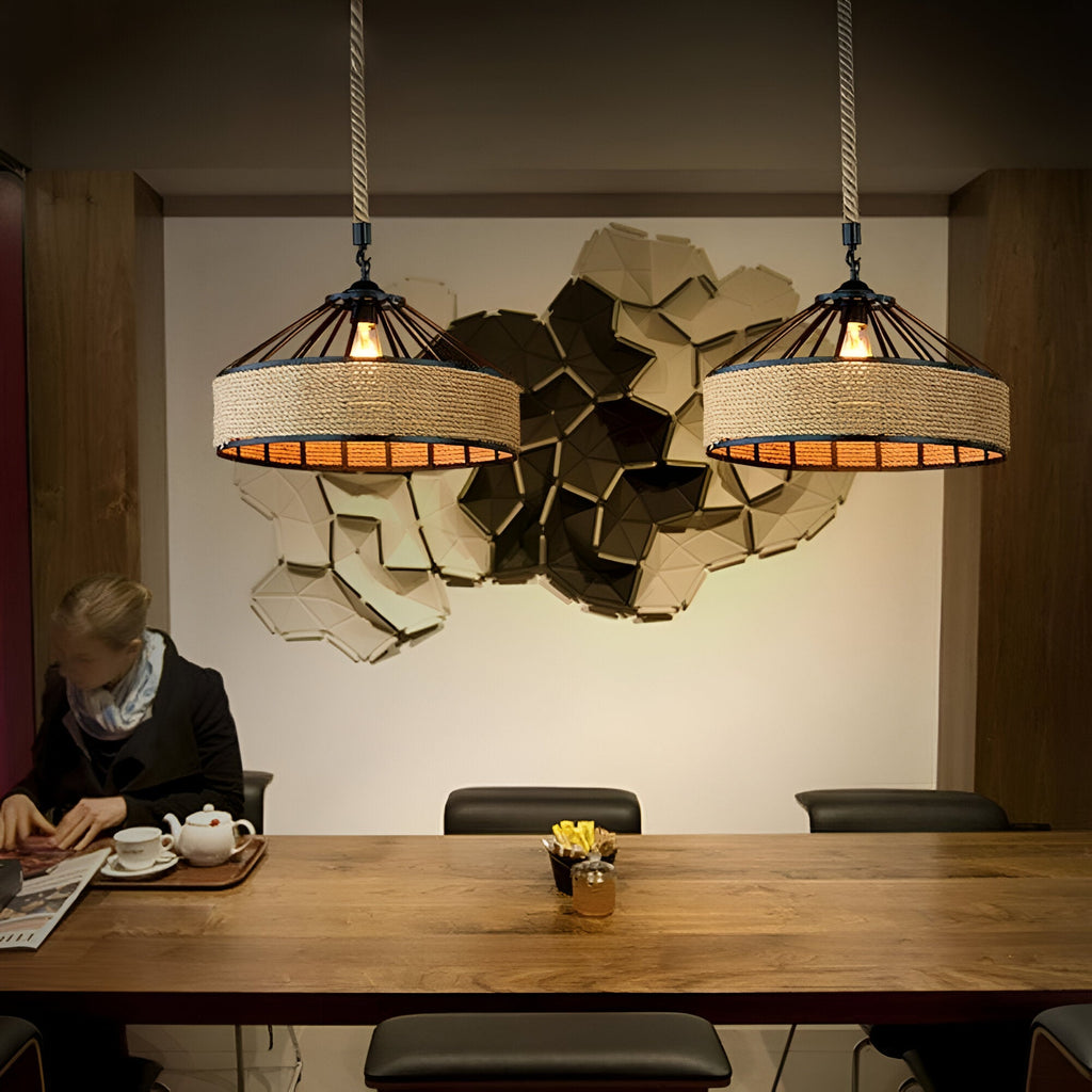 Casa Lumière Classic Hemp Rope Hanglamp - Rustiek IJzer