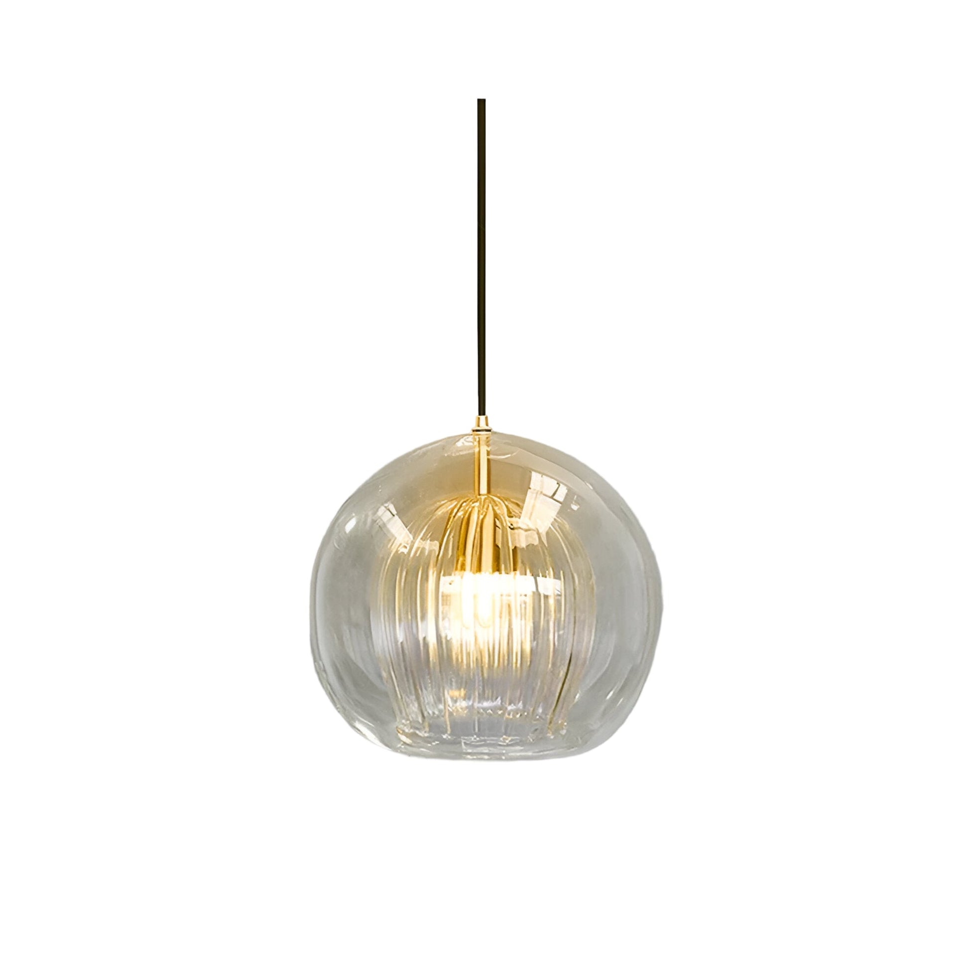 Casa Lumière Glazen Bol Hanglamp - Geribd Glas & Zachte Lichtspreiding