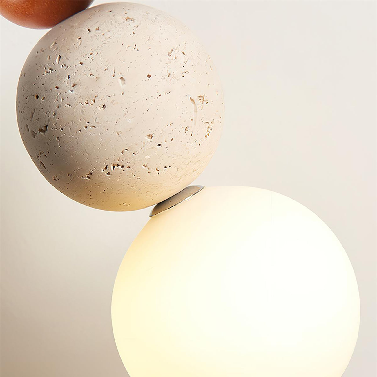 Casa Lumière Travertin Hanglamp van Hout en Glas - Sfeerverlichting Slaapkamer & Woonruimte