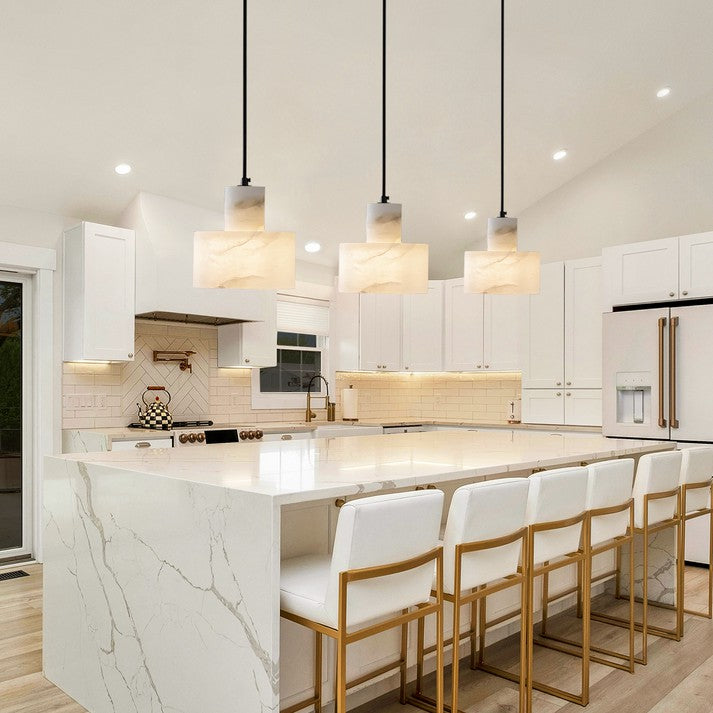 Casa Lumière Nordic Cylindrische Alabaster Hanglamp - Keuken Eiland, Slaapkamer, Eettafel