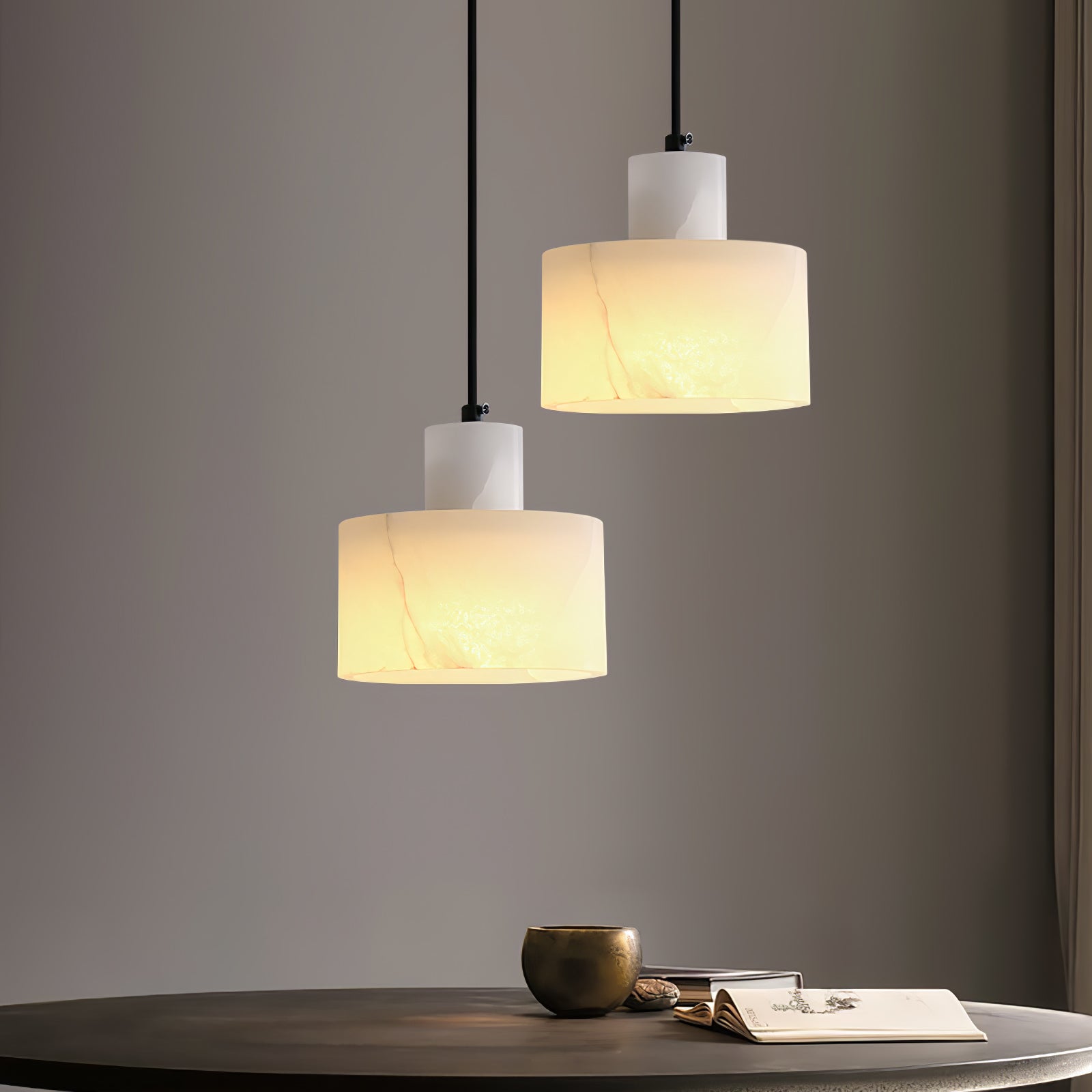 Casa Lumière Nordic Cylindrische Alabaster Hanglamp - Keuken Eiland, Slaapkamer, Eettafel