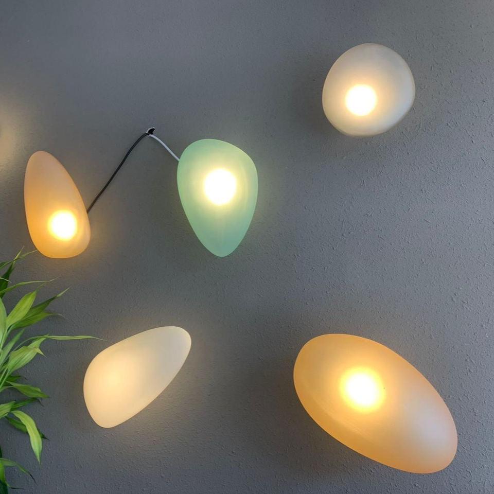 Casa Lumière Stained Cobblestone Glazen Wandlamp - Organische Design Wandverlichting