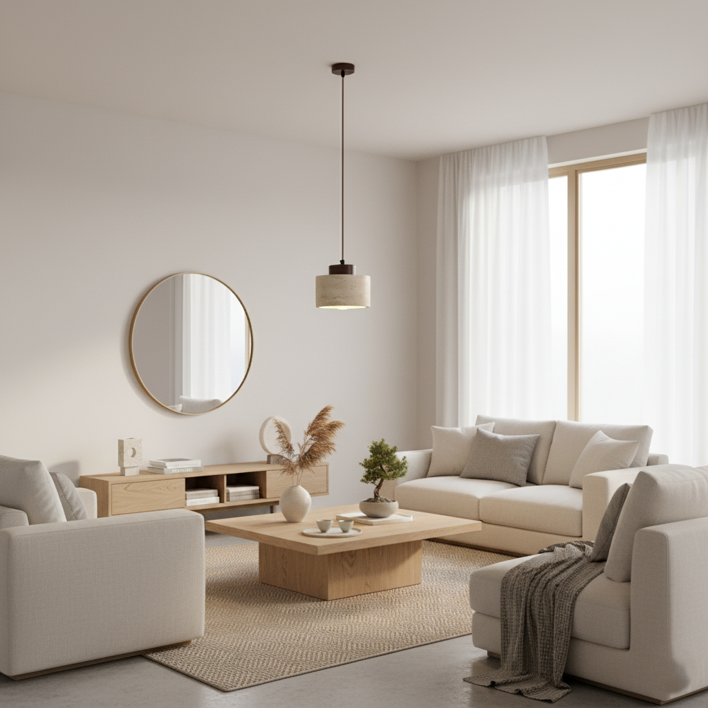 Casa Lumière Travertine Hanglamp - Minimalistisch Nordic Natuursteen