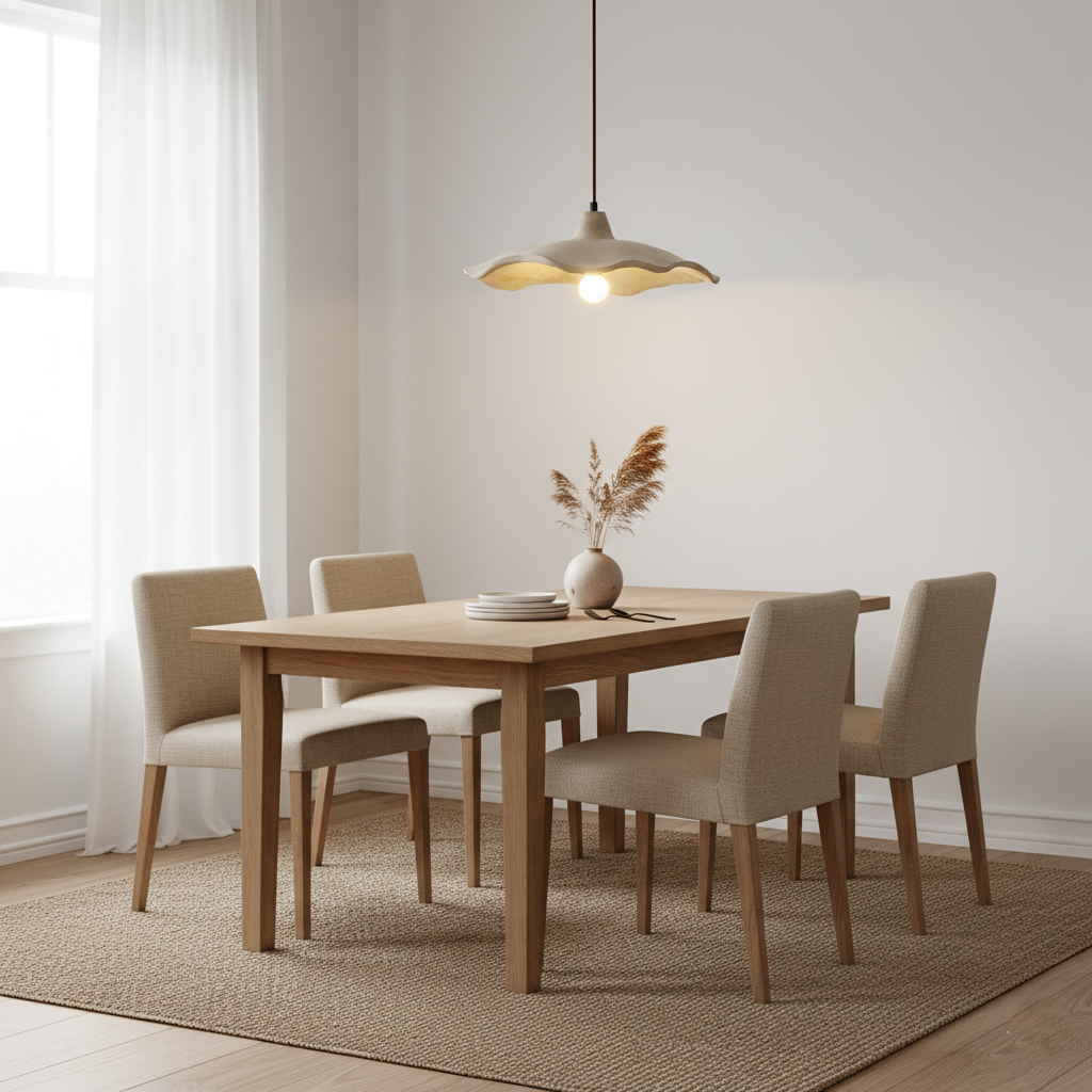 Casa Lumière Wabi-Sabi Bloemvormige Cement Hanglamp - Natuurlijk Materiaal & Zacht Diffuus Licht