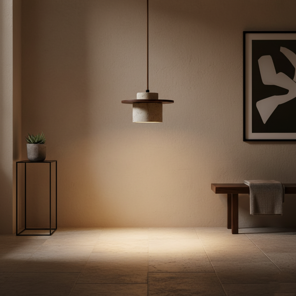 Casa Lumière Japanse Vintage Travertin Hanglamp - Zacht Sfeervol Licht