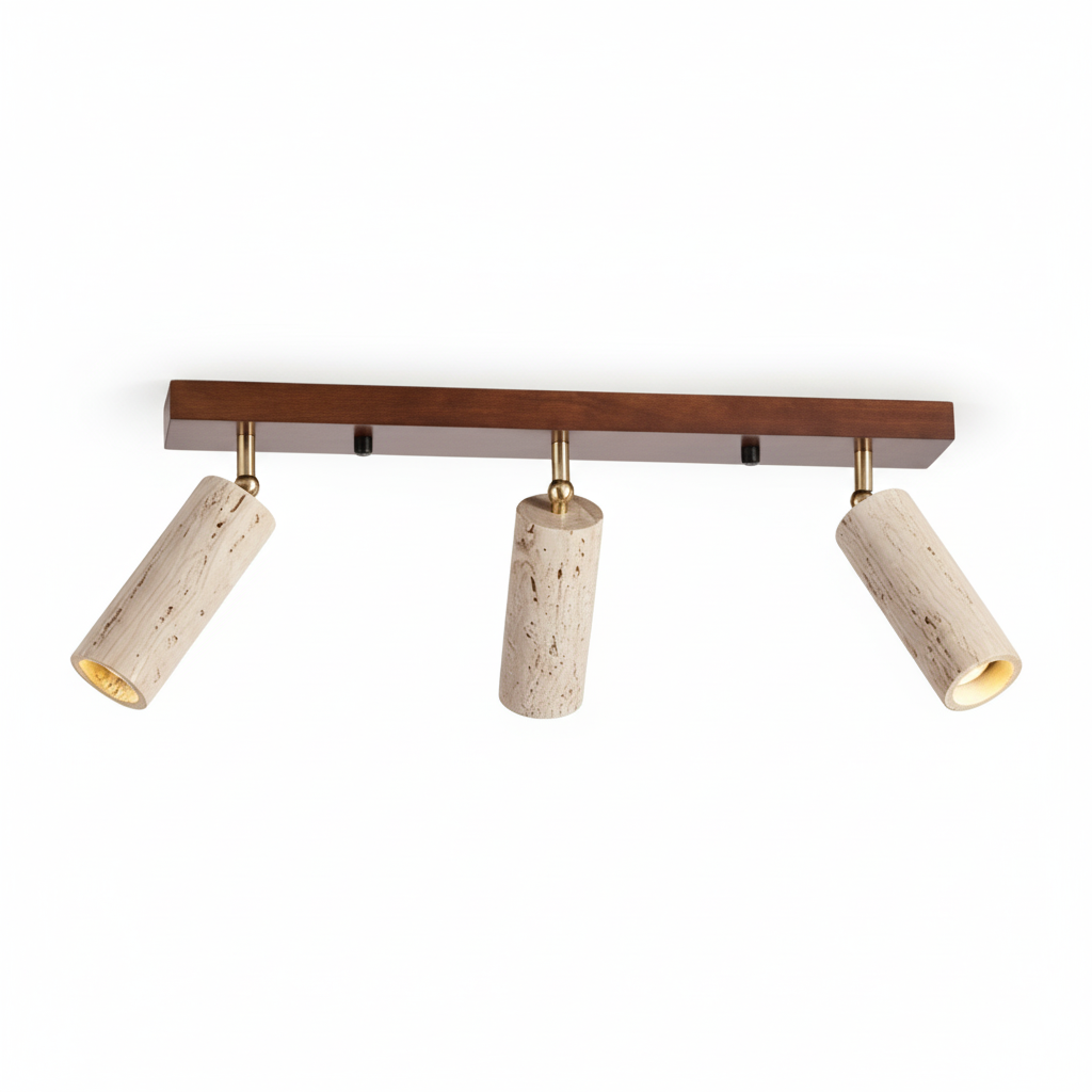 Casa Lumière Travertine 3-Heads Plafondlamp – Natuurlijke Spotverlichting met Warm Licht