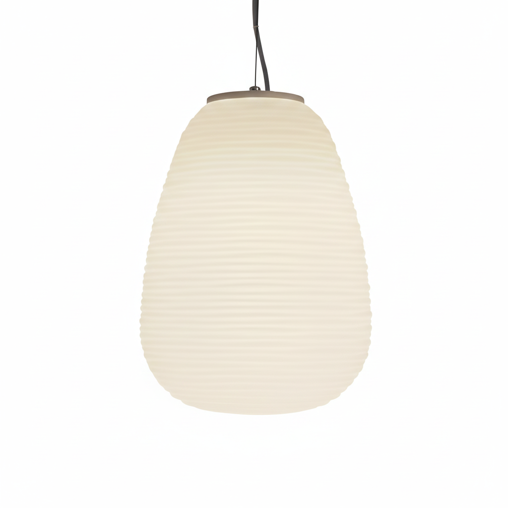 Casa Lumière Geribbelde Opaalglazen Hanglamp - Design Lamp met Diffuus Licht Sfeerverlichting