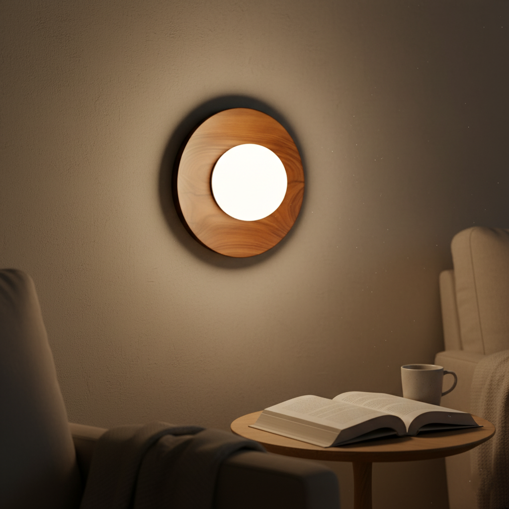Casa Lumière Nordic Minimalist Houten Wandlamp - Warme LED Sfeerverlichting Woonkamer, Slaapkamer & Hal