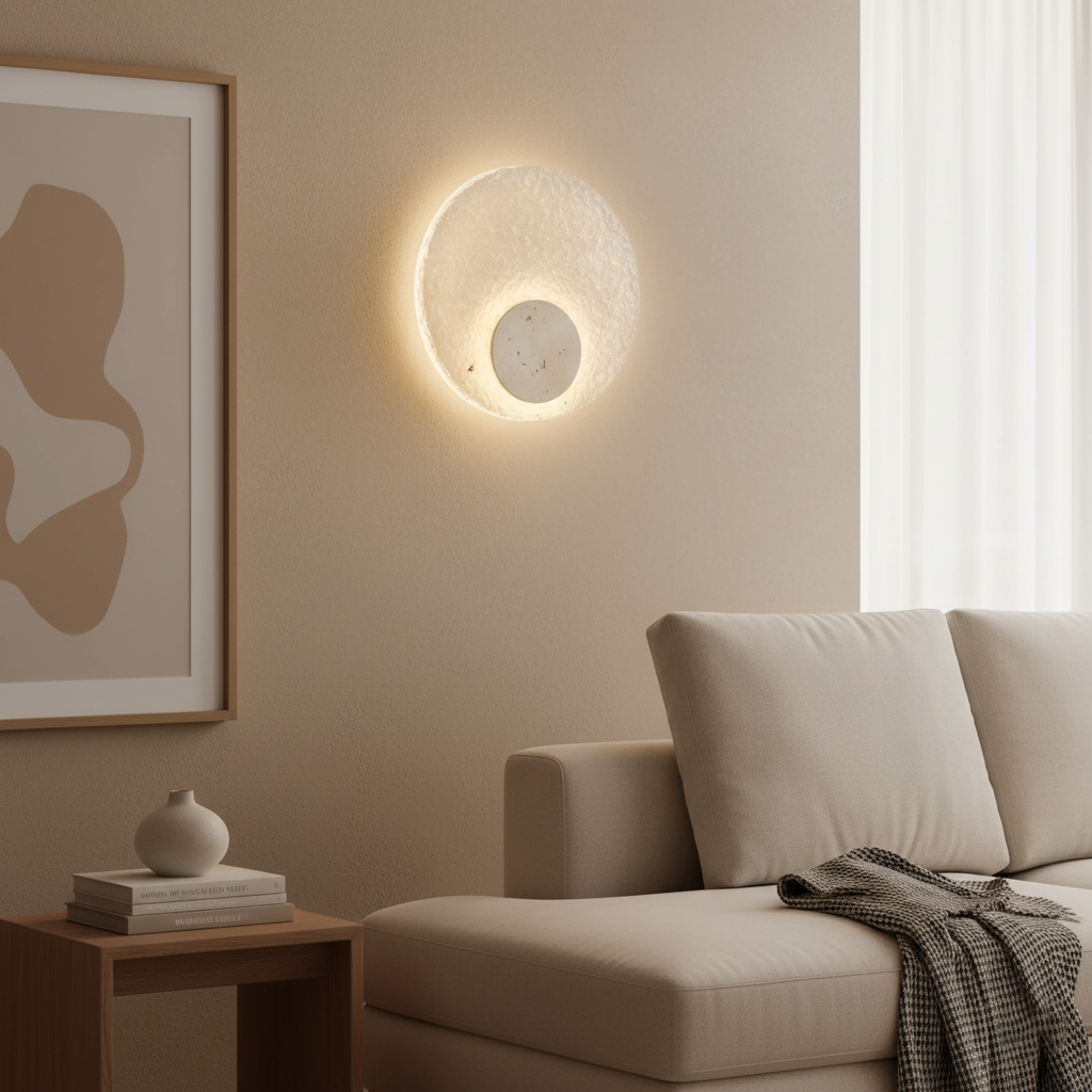 Casa Lumière Travertine Wandlamp van Acryl - Artistieke Sfeerverlichting Woonkamer, Slaapkamer & Hal