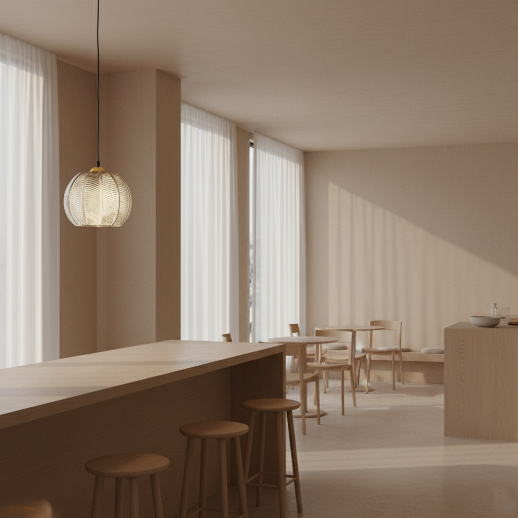 Casa Lumière Nordic Green Leaf Pattern Glazen Hanglamp