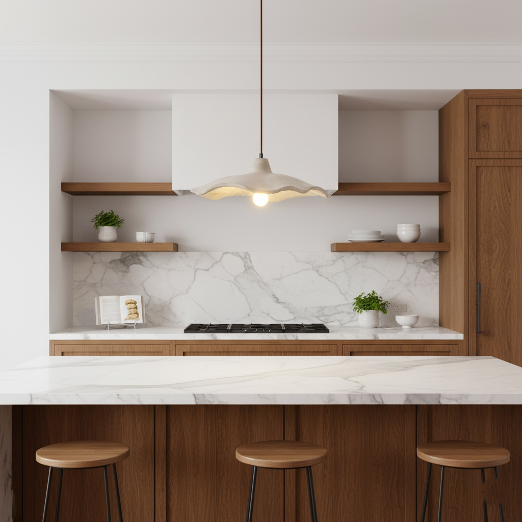 Casa Lumière Wabi-Sabi Bloemvormige Cement Hanglamp - Natuurlijk Materiaal & Zacht Diffuus Licht