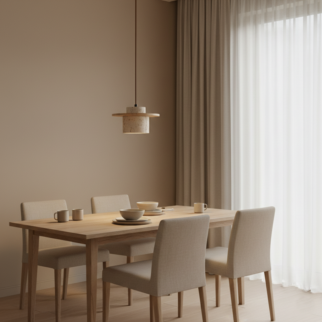 Casa Lumière Japanse Vintage Travertin Hanglamp - Zacht Sfeervol Licht