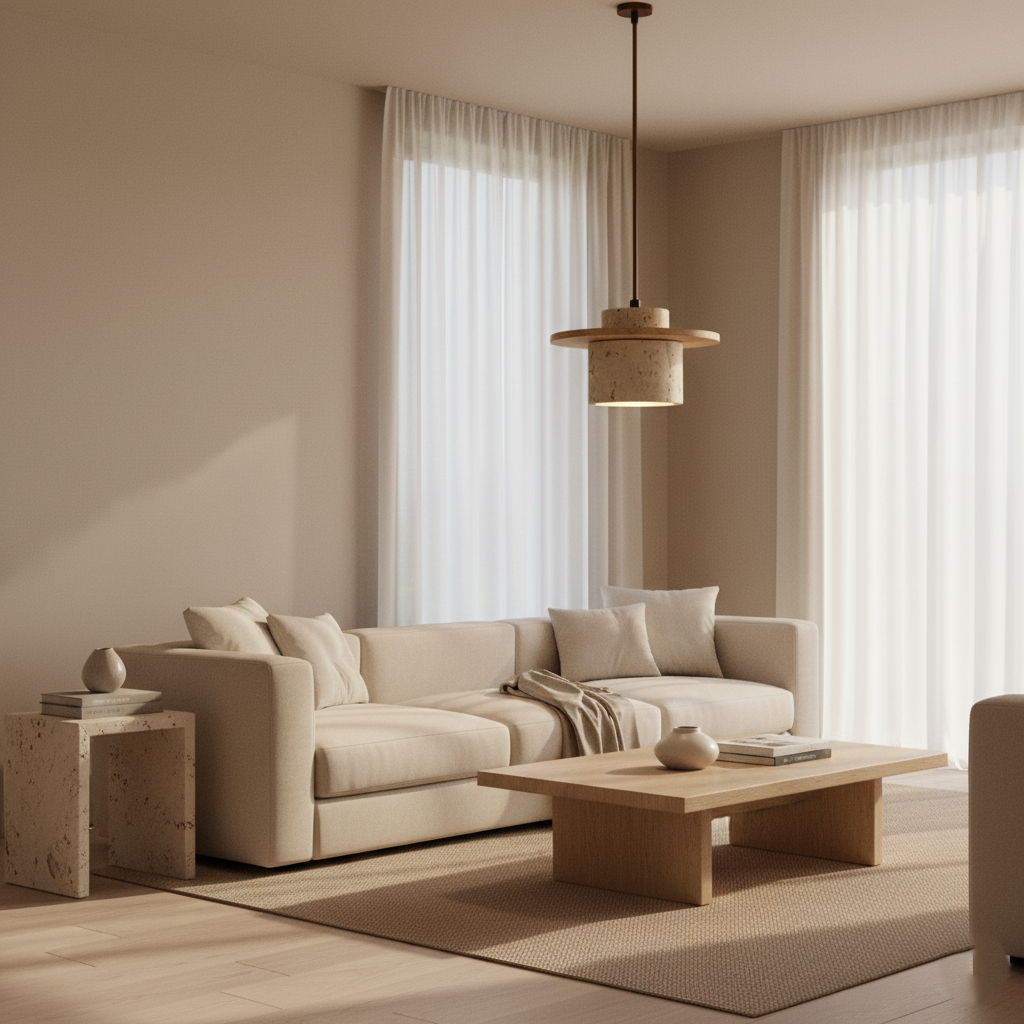 Casa Lumière Japanse Vintage Travertin Hanglamp - Zacht Sfeervol Licht