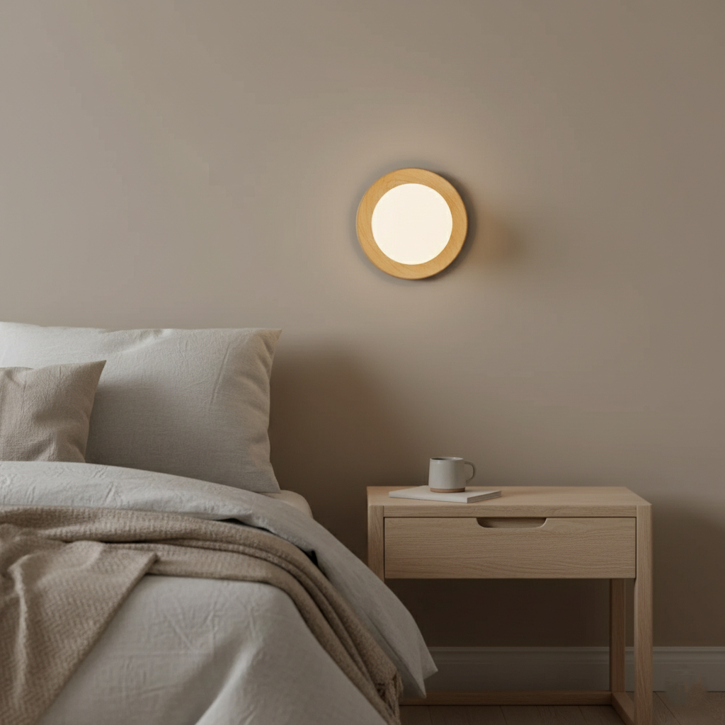 Casa Lumière Nordic Minimalist Houten Wandlamp - Warme LED Sfeerverlichting Woonkamer, Slaapkamer & Hal