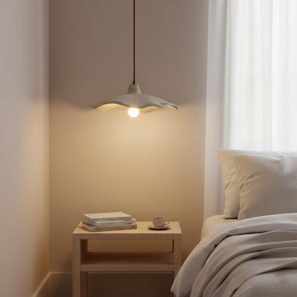 Casa Lumière Wabi-Sabi Bloemvormige Cement Hanglamp - Natuurlijk Materiaal & Zacht Diffuus Licht