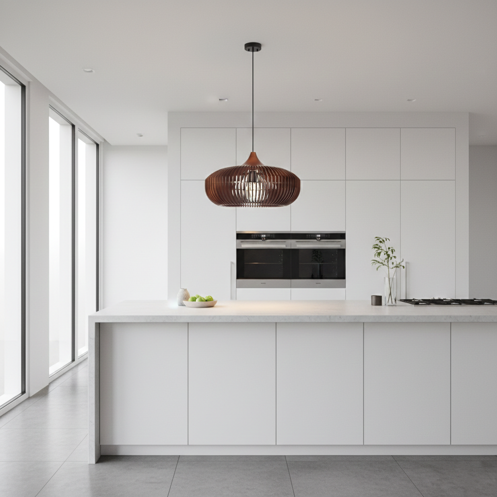 Casa Lumière Japandi Houten Hanglamp - Open Lamellen met Sfeervol Licht