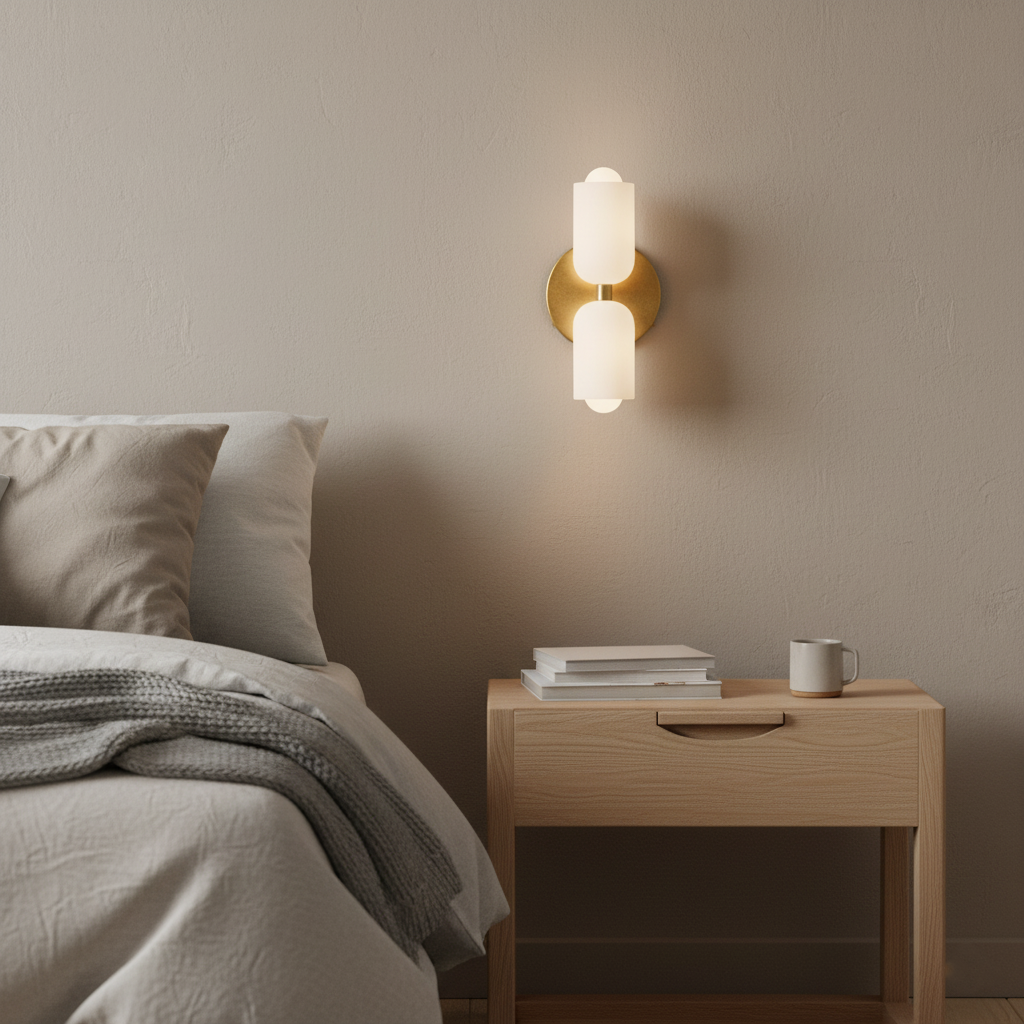 Casa Lumière Elegance Minimalistische Wandlamp – Acryl Diffuser, Metalen Basis & Luxe Goudafwerking