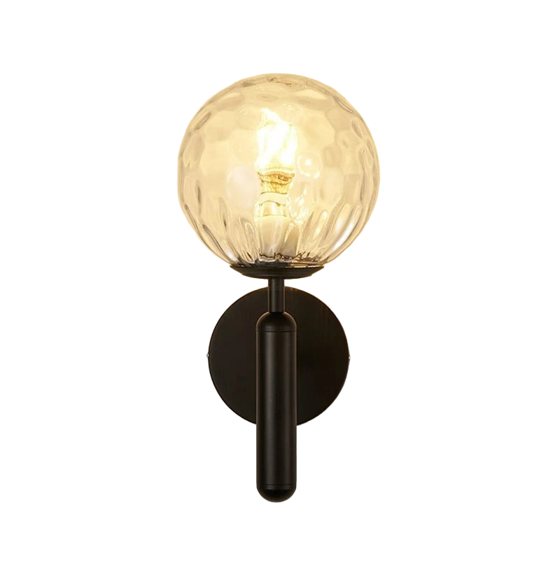 Casa Lumière Glazen Wandlamp - Ronde Bol & Metalen Arm