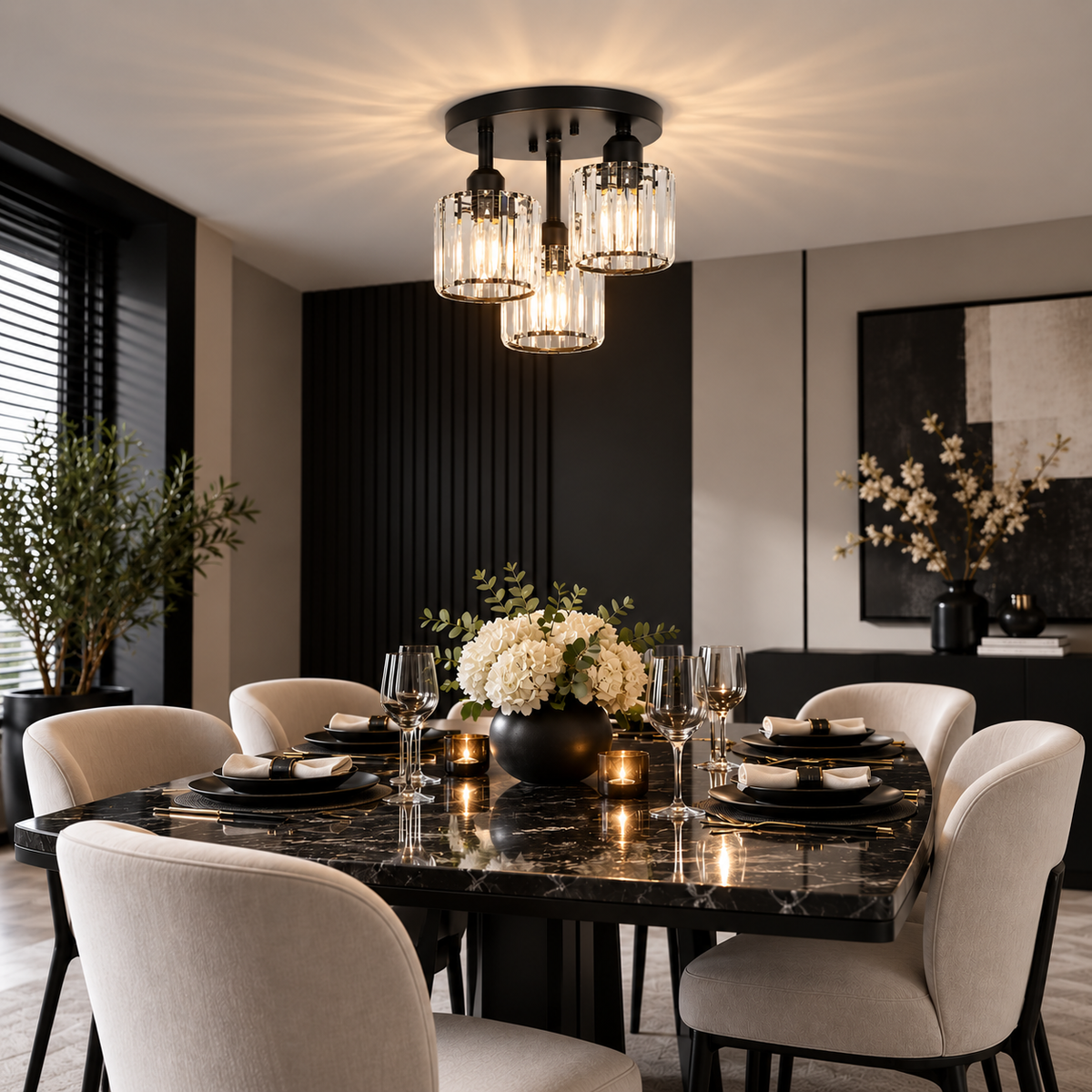 Moderne Plafondlamp met Glasverlichting - Design Lamp voor Woonkamer, Hal, Slaapkamer