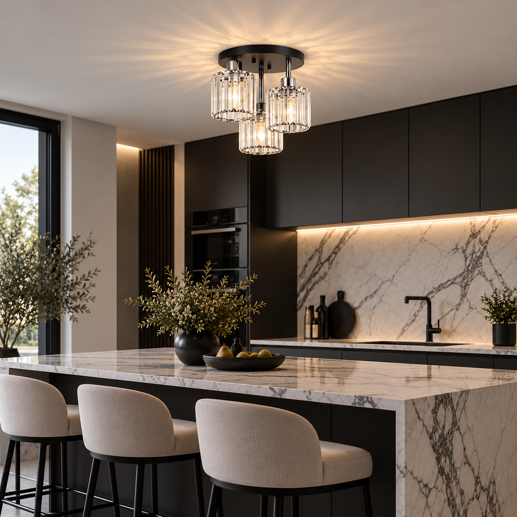 Moderne Plafondlamp met Glasverlichting - Design Lamp voor Woonkamer, Hal, Slaapkamer