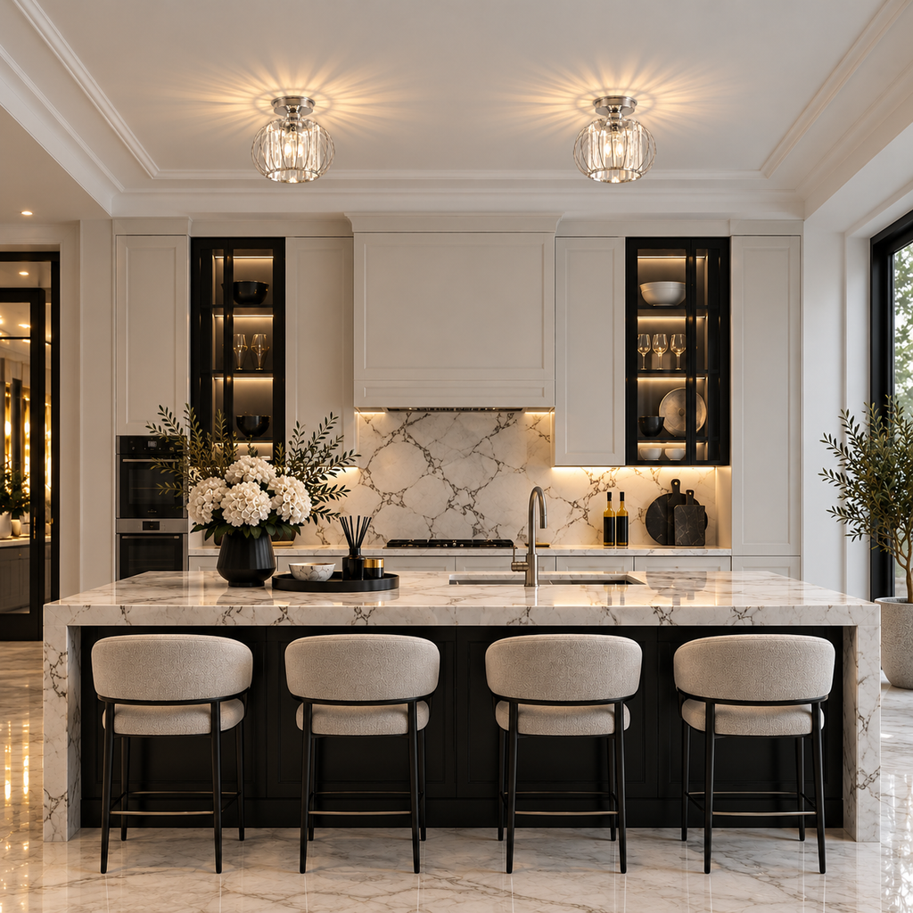 Casa Lumière Ceiling Light - Glass Lighting for Hallway & Living Space