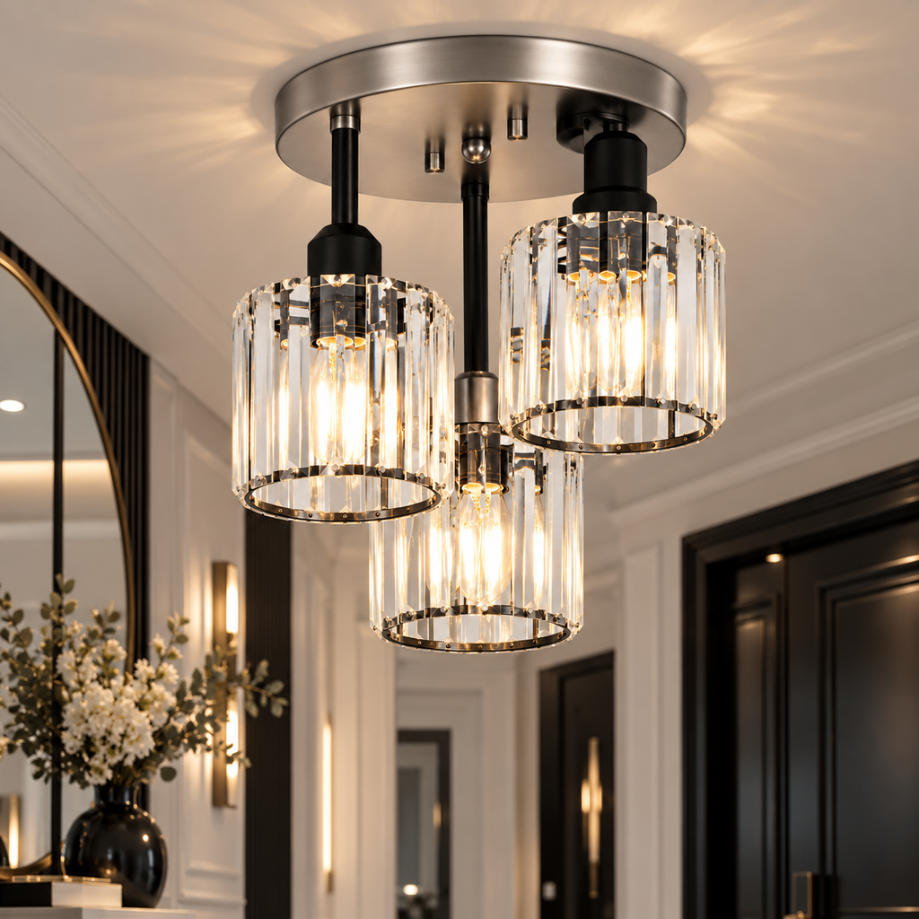Moderne Plafondlamp met Glasverlichting - Design Lamp voor Woonkamer, Hal, Slaapkamer