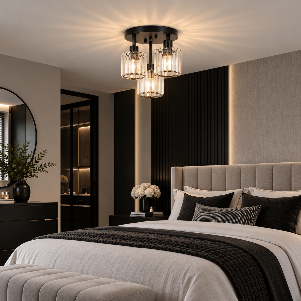 Moderne Plafondlamp met Glasverlichting - Design Lamp voor Woonkamer, Hal, Slaapkamer