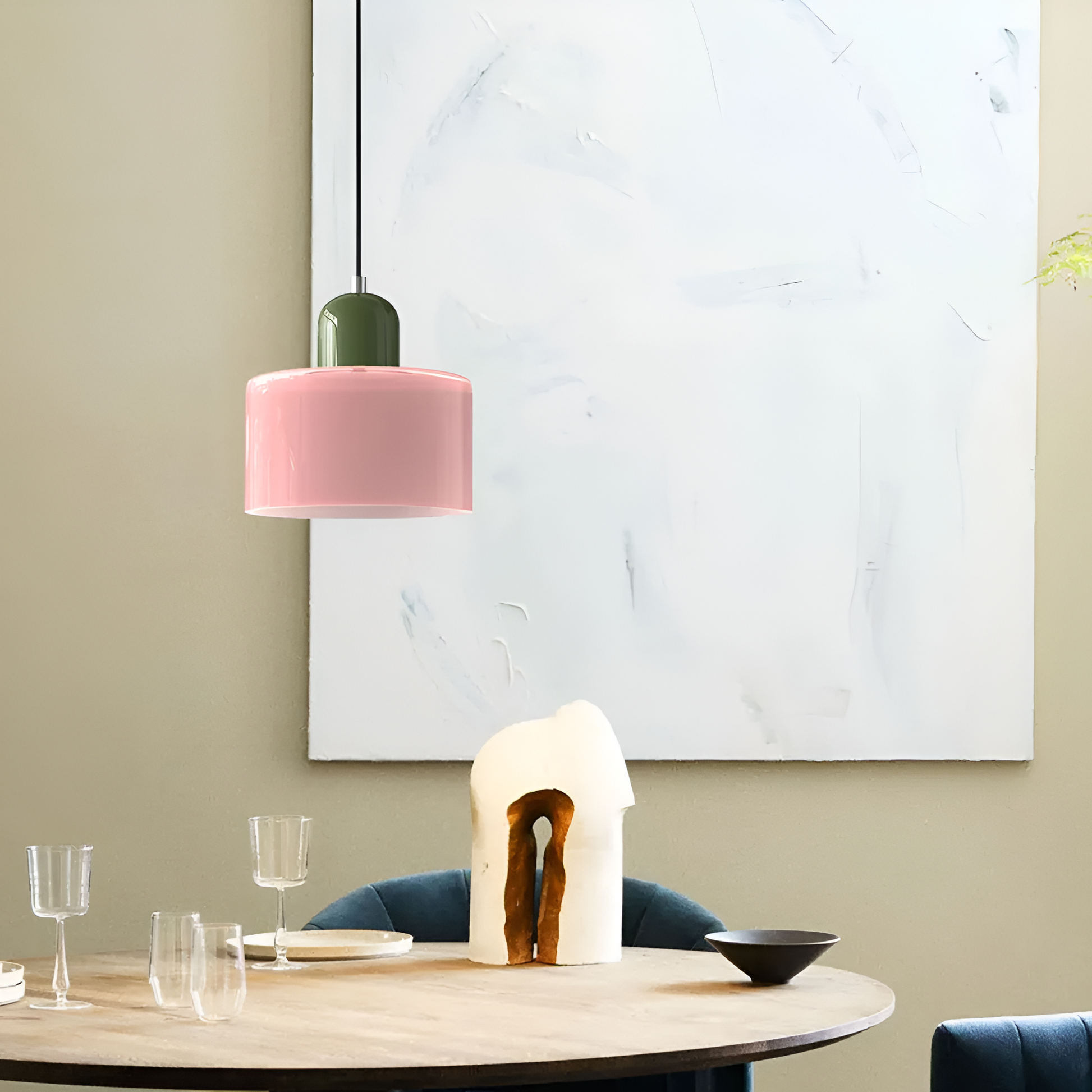 Casa Lumière Scandinavische Glazen Hanglamp - Metalen basis in twee tinten