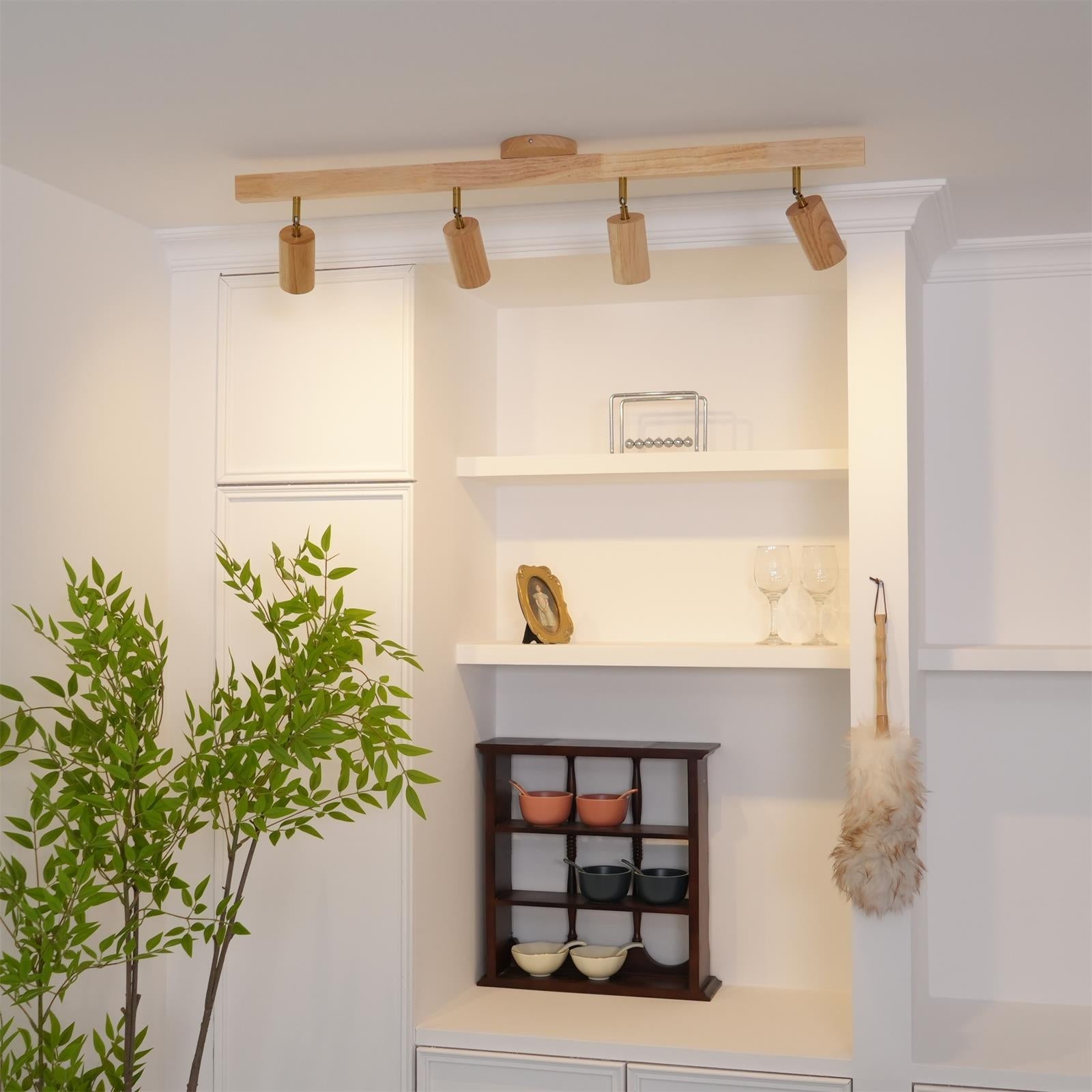 Casa Lumière Houten Track Plafondlamp - Warm Spotverlichting