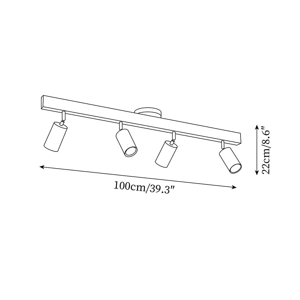 Casa Lumière Houten Track Plafondlamp - Warm Spotverlichting