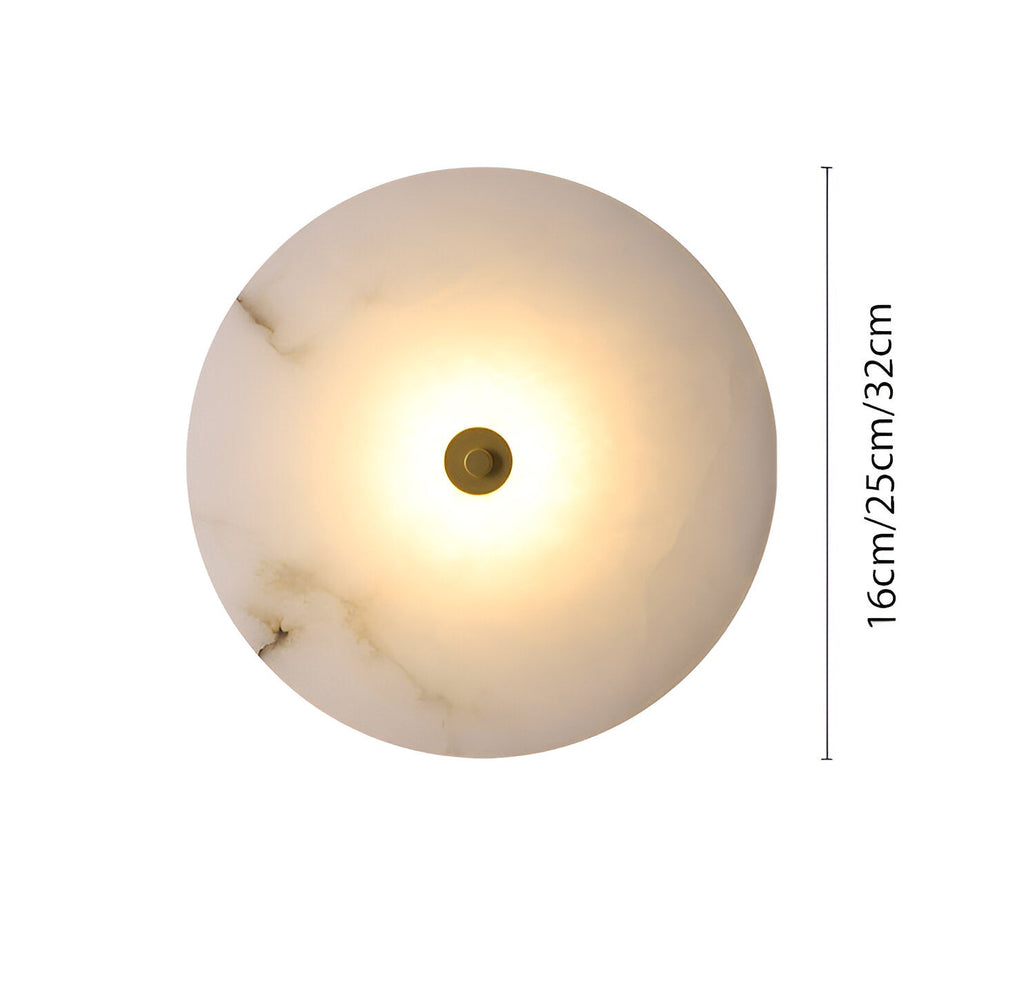 Casa Lumière Ronde Alabaster Wandlamp van Marmer - Sfeerverlichting met Warm Diffuus Licht