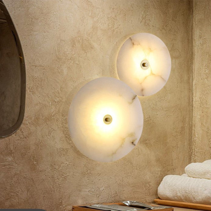 Casa Lumière Ronde Alabaster Wandlamp van Marmer - Sfeerverlichting met Warm Diffuus Licht