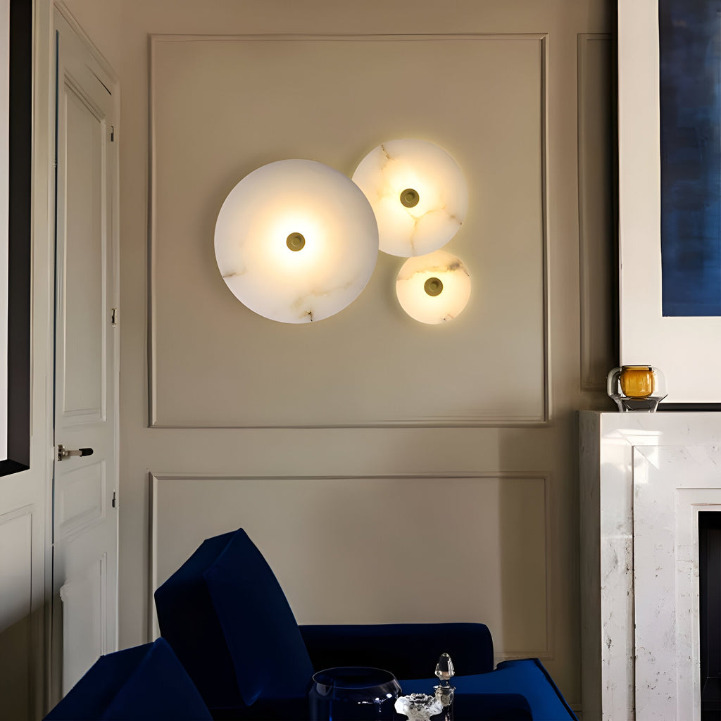 Casa Lumière Ronde Alabaster Wandlamp van Marmer - Sfeerverlichting met Warm Diffuus Licht
