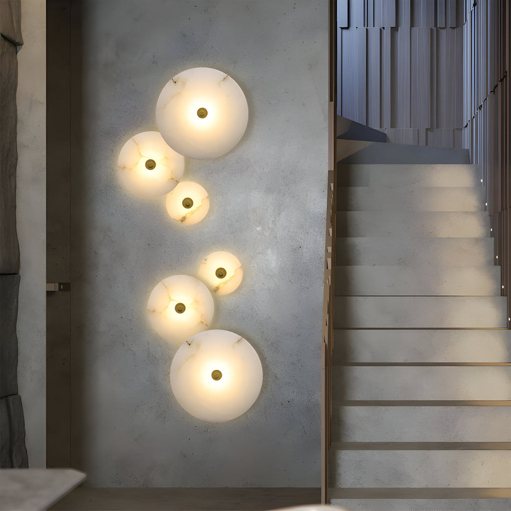 Casa Lumière Ronde Alabaster Wandlamp - Sfeerverlichting met Warm Diffuus Licht