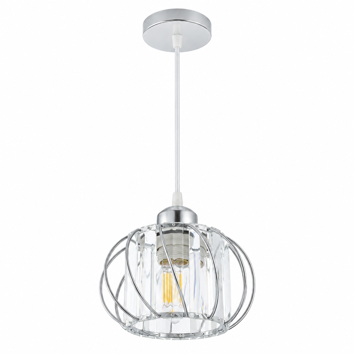 Modern Pendant Light with Glass Lighting - Designer Lamp for Living Room, Hallway, Bedroom