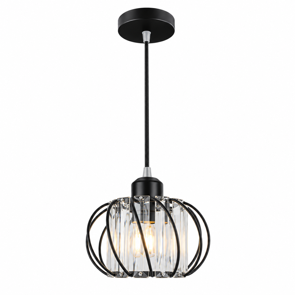 Modern Pendant Light with Glass Lighting - Designer Lamp for Living Room, Hallway, Bedroom