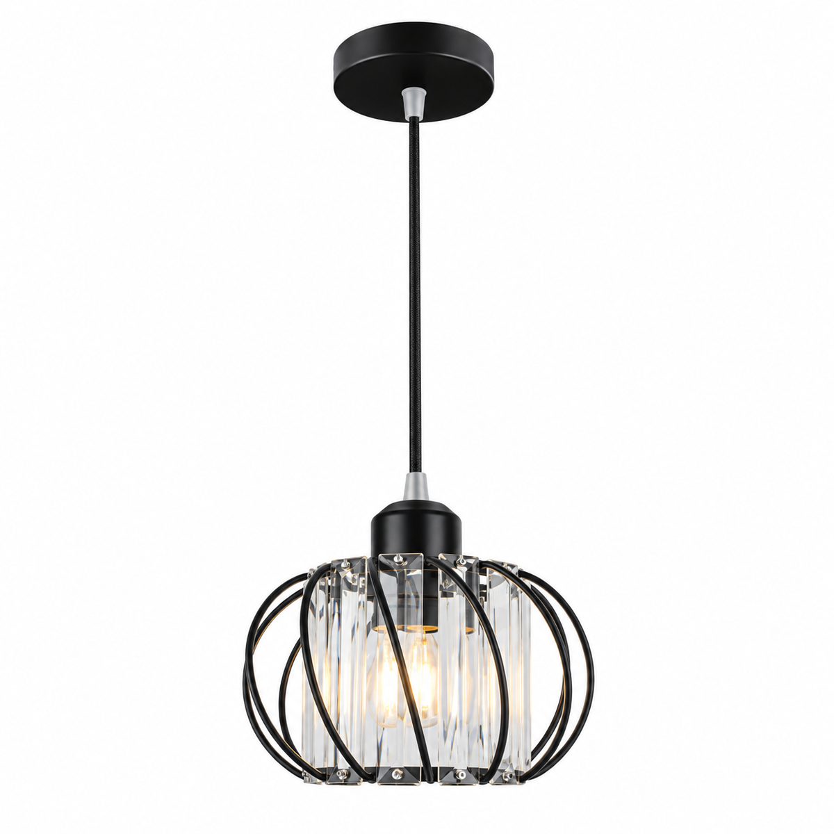 Modern Pendant Light with Glass Lighting - Designer Lamp for Living Room, Hallway, Bedroom